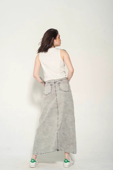 FALDA EVASE LARGA GRIS MOMCHIC GRIS - 2