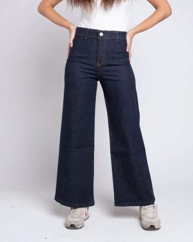 JEANS CULOTTE RAW AZUL MOMCHIC AZUL - 1