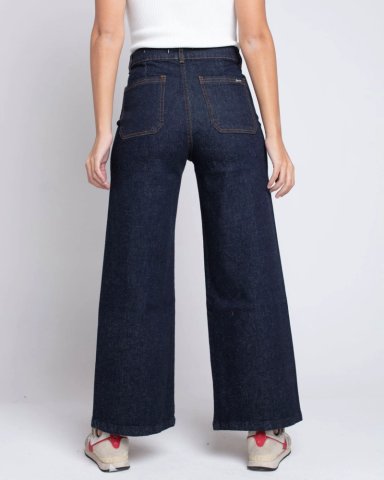 JEANS CULOTTE RAW AZUL MOMCHIC AZUL - 2