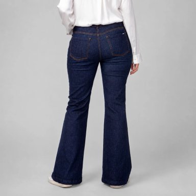 JEANS FLARE PEPPA RAW MOMCHIC AZUL - 5