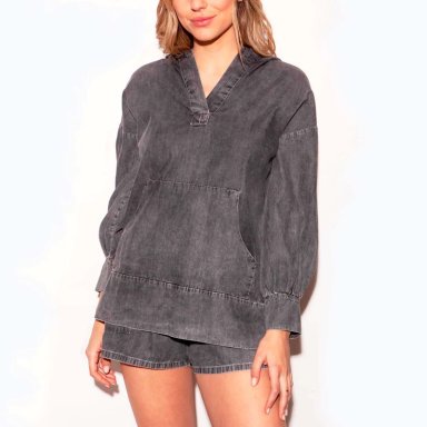 POLERON DENIM ALMA GRIS MOMCHIC GRIS - 1