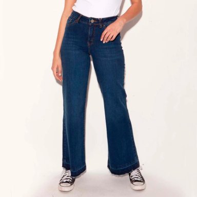 JEANS WIDE LEG LUCIA MOMCHIC AZUL - 1