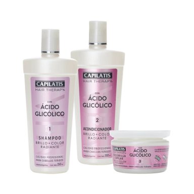 CAPILATIS SET ACIDO GLICOLICO  SHAMPOO + ACONDICIONADOR + TRATAM. - 1