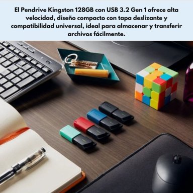 PENDRIVE KINGSTON USB 3.2 128GB EXODIA M COLOR ROJO - 7