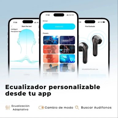 AUDIFONOS BLUETOOTH HI RES ANC ENC IPX5 SOUNDPEATS AIR5 LITE - 8