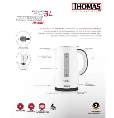 HERVIDOR FAMILY & FRIENDS 3 LTS TH-4351 THOMAS - 7