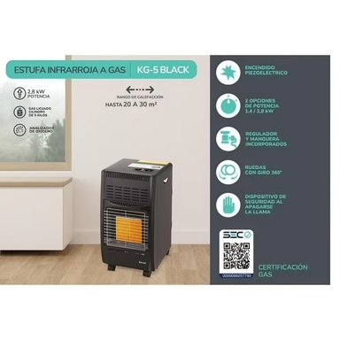 ESTUFA GAS DE  USO DOMESTICO KENDAL 5KG NRGRA - 5