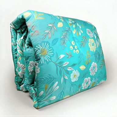PLUMON ESTAMPADO 2.5 PLAZAS / FLORES TURQUESA – KEY HOME - 2