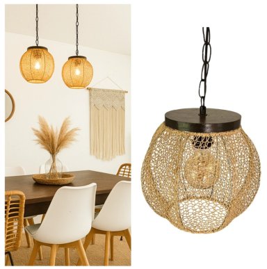 LAMPARA COLGANTE ORQUIDEA CAFE - 1