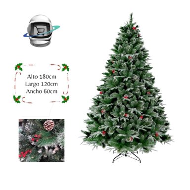 ARBOL DE NAVIDAD 180CM NEVADO BERRIES PIÑA TRIPLE - 1