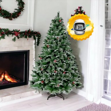 ARBOL DE NAVIDAD 180CM NEVADO BERRIES PIÑA TRIPLE - 4