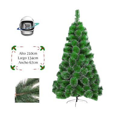 ARBOL DE NAVIDAD 210CM NEVADO BLANCO FRONDOSO - 1
