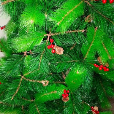 ARBOL DE NAVIDAD 210CM BERRIES PIÑA RAMAS FRONDOSO - 5