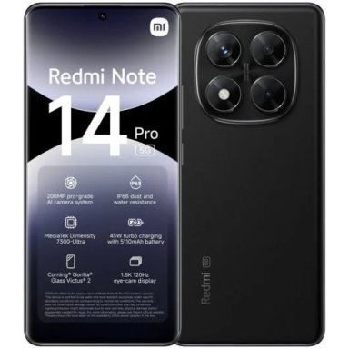 XIAOMI REDMI NOTE 14 PRO 5G 8GB RAM+ 256GB RESISTENTE AGUA IP68 CAMARA AI -MIDNIGHT BLACK - 1