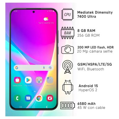 XIAOMI REDMI NOTE 15 PRO 5G 8GB RAM 256GB ROM 200MPX 4K RESISTENTE AGUA IP68 CAMARA AI TITANIUM - 6