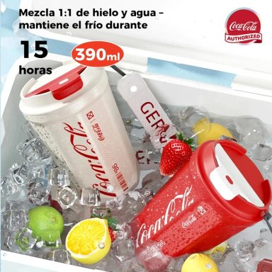 COCA COLA GERM TERMO TAZA DE CAFE  FRIO O CALIENTE VASO TE RMICO, 390 ML ROJO - 2