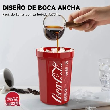 COCA COLA GERM TERMO TAZA DE CAFE  FRIO O CALIENTE VASO TE RMICO, 390 ML ROJO - 3