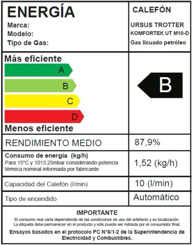 CALEFONT GAS LICUADO URSUS TROTTER KOMFORTEK M10-D - 6