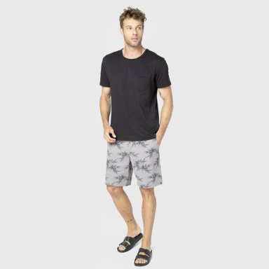 SHORT COTTON TROPICAL GREY BLACK BUBBA - 3
