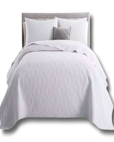 CUBRECAMA ELEGANTE  QUILT VERANO 2 PLAZA BLANCO - 1