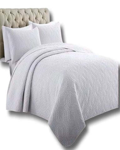 CUBRECAMA ELEGANTE  QUILT VERANO 2 PLAZA BLANCO - 2