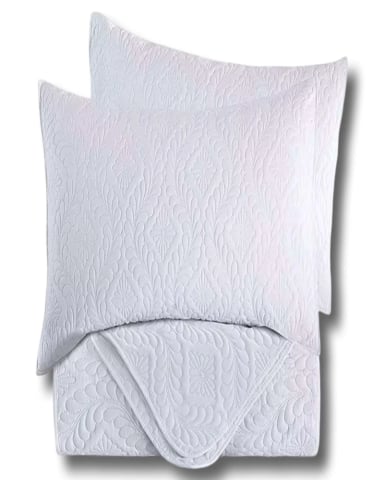 CUBRECAMA ELEGANTE  QUILT VERANO 2 PLAZA BLANCO - 3