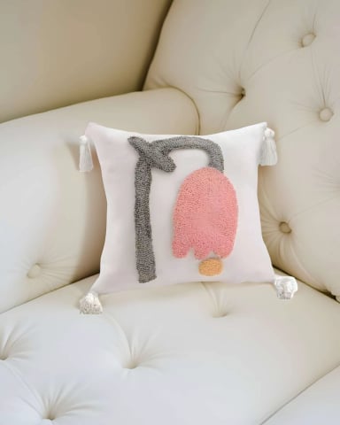 JUEGO DE 2 FUNDAS DE COJIN TUFTING 45X45 CM BLANCO 03 - 4