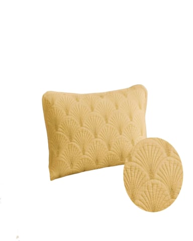 JUEGO DE 2 FUNDAS DE COJIN SERIE ABANICO 30X50 CM AMARILLO - 2