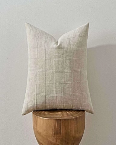 SET DE 2 FUNDAS DE COJIN JACQUARD CUADRILLE 45X45 CM BLANCO - 3
