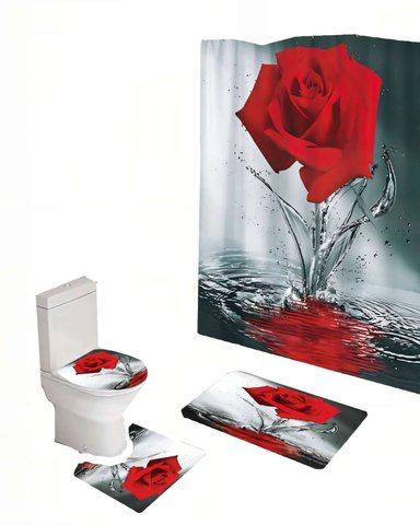 PACK PARA BAÑO DE 4 PIEZAS ESTAMPADAS  12 - 1