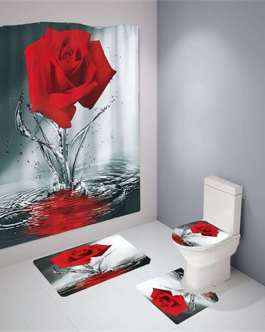 PACK PARA BAÑO DE 4 PIEZAS ESTAMPADAS  12 - 4