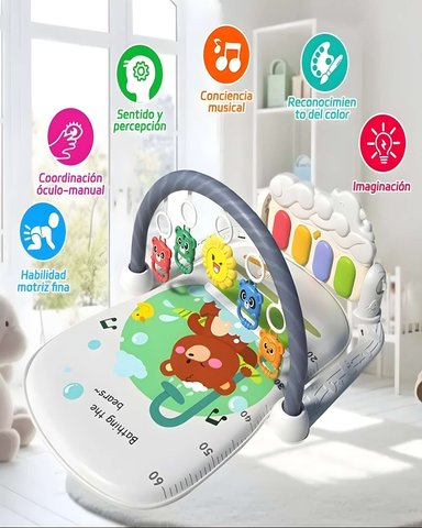 GIMNASIO MUSICAL PARA BEBE  ESTIMULACION TEMPRANA COMPLETA BLANCO - 4