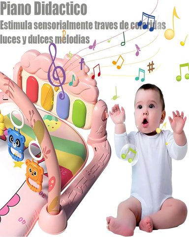 GIMNASIO MUSICAL PARA BEBE  ESTIMULACION TEMPRANA COMPLETA ROSADO - 5