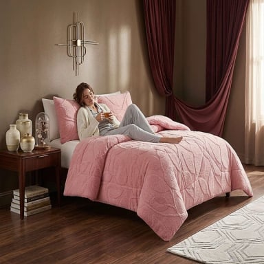 COBERTOR TEXTURIZADO DE INVIERNO RY KING ROSADO - 3