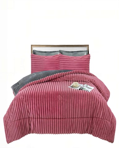 COBERTOR CON CHIPORROS DE LINEARES 2P 230CMX250CM COLOR ROSADO - 1