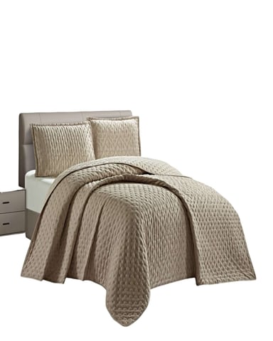CUBRECAMA KING DELGADO SEMI ACOLCHADO 250X270 CM CAFE - 1