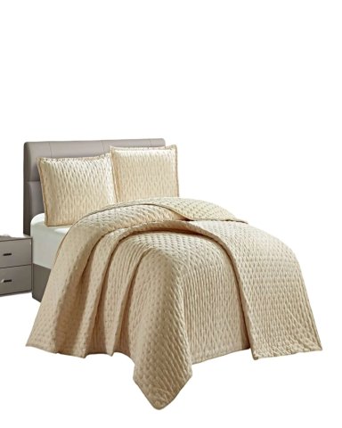 CUBRECAMA 2 PLAZAS DELGADO SEMI ACOLCHADO 230X250 CM BEIGE 02 - 2