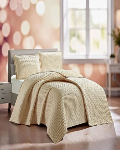 CUBRECAMA 2 PLAZAS DELGADO SEMI ACOLCHADO 230X250 CM BEIGE 02 - 4