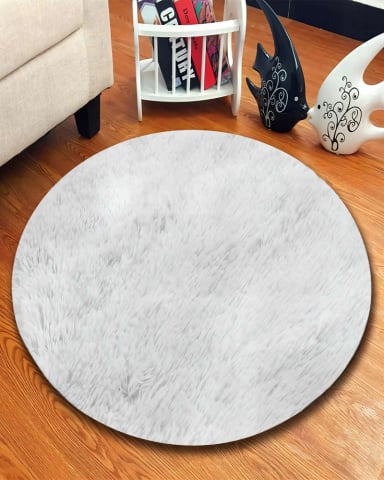ALFOMBRA REDONDA PREMIUM   150CM X 150CM DECORATIVA COLOR BLANCO - 3
