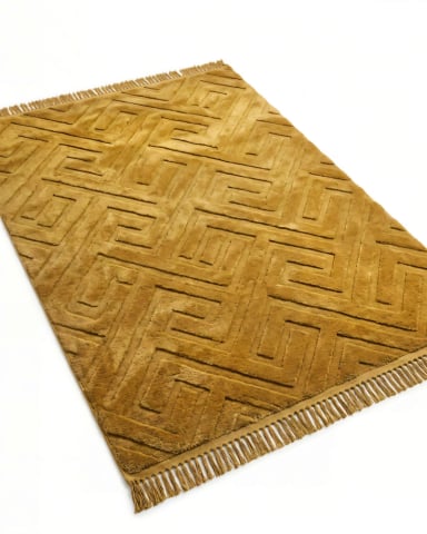 ALFOMBRA 200 X 240 DECORATIVA JACQUARDCOLOR MOSTAZA - 1