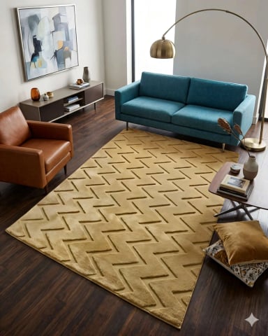ALFOMBRA 200 X 240 DECORATIVA JACQUARDCOLOR BEIGE - 3