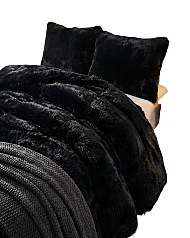 PACK COBERTOR DE INVIERNO PELUDO KING 250X270CM NEGRO - 2
