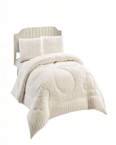 PLUMON PREMIUM CON TEXTURA   2 PLAZA COLOR BLANCO - 1