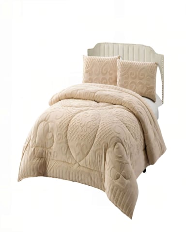 PLUMON PREMIUM CON TEXTURA   2 PLAZA COLOR BEIGE - 2