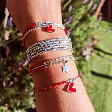 MAXI PULSERA ROJA DE PROTECCION “ALMA” – ESTRELLA DE PLATA - 3