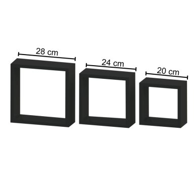 Repisas  tipo Cubos  x 3  -  28-24-20 cm NEGRO - NCHBRP-1-UV BRASFORMA - 2