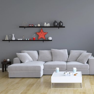 Repisa Flotante MDP + 2 soportes 90x25cm 20kg Negro - Brasforma - KPP90x25x1,5UV - 2