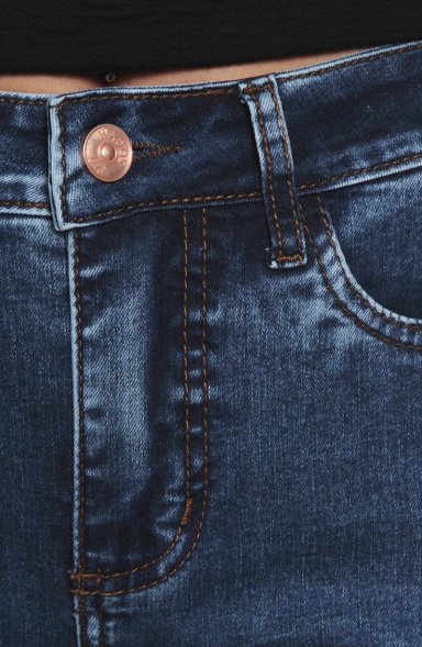 JEANS MUJER BASICO RECTO TIRO ALTO PRETINA UN BOTON - 3