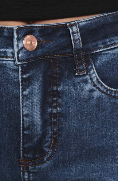 JEANS MUJER BASICO RECTO TIRO ALTO PRETINA UN BOTON - 3