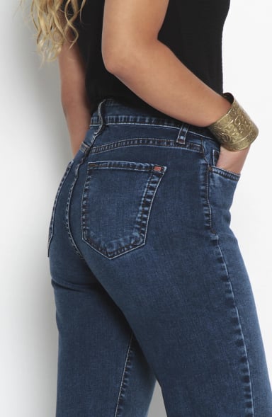 JEANS MUJER BASICO RECTO TIRO ALTO PRETINA UN BOTON - 6